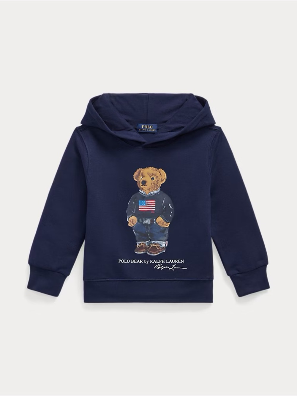 Ralph Lauren Navy Polo Bear Pullover Hoodie for Kids